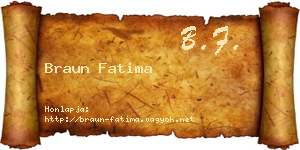 Braun Fatima névjegykártya